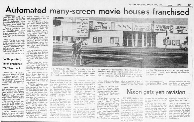 Plaza Theatre - Aug 29 1971 Article